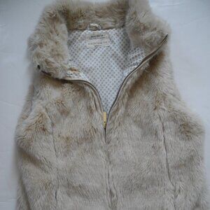 Zara girls 13 14 tan faux fur vest EUC